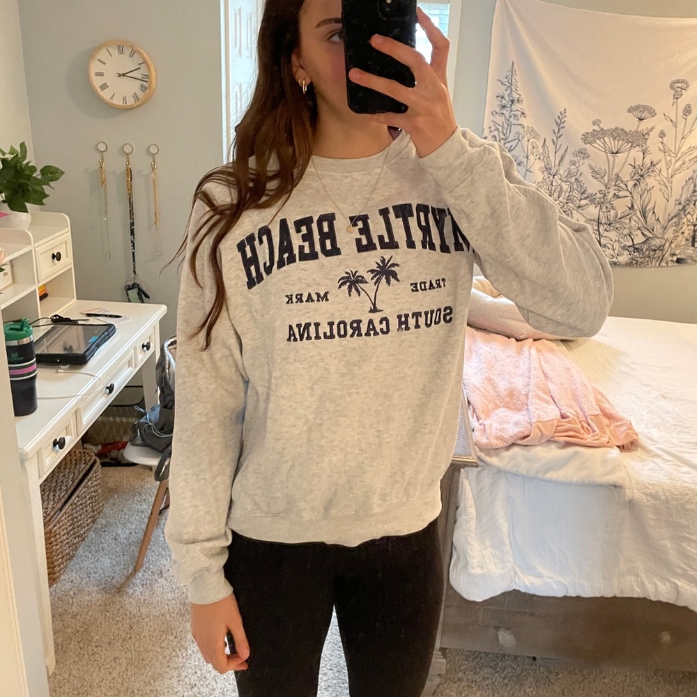 Grey Myrtle Beach Crewneck Sweatshirt
